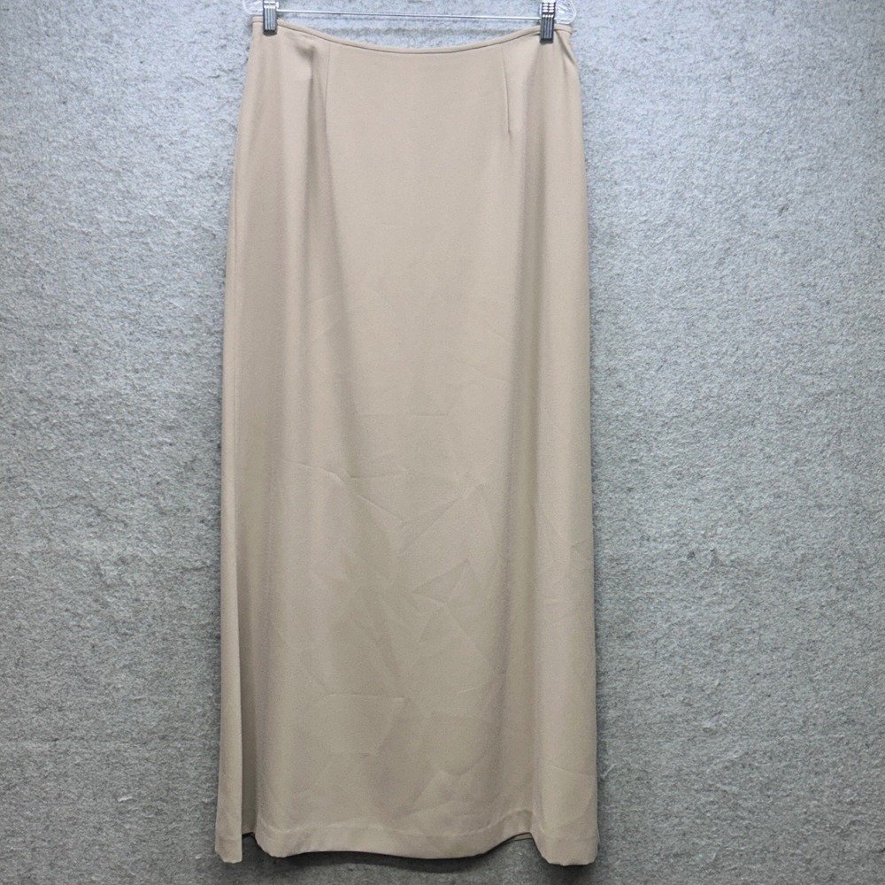 90s Adrianna Papell Skirt Womens 16 Olive Excellent Maxi Formal Crepe Occasions